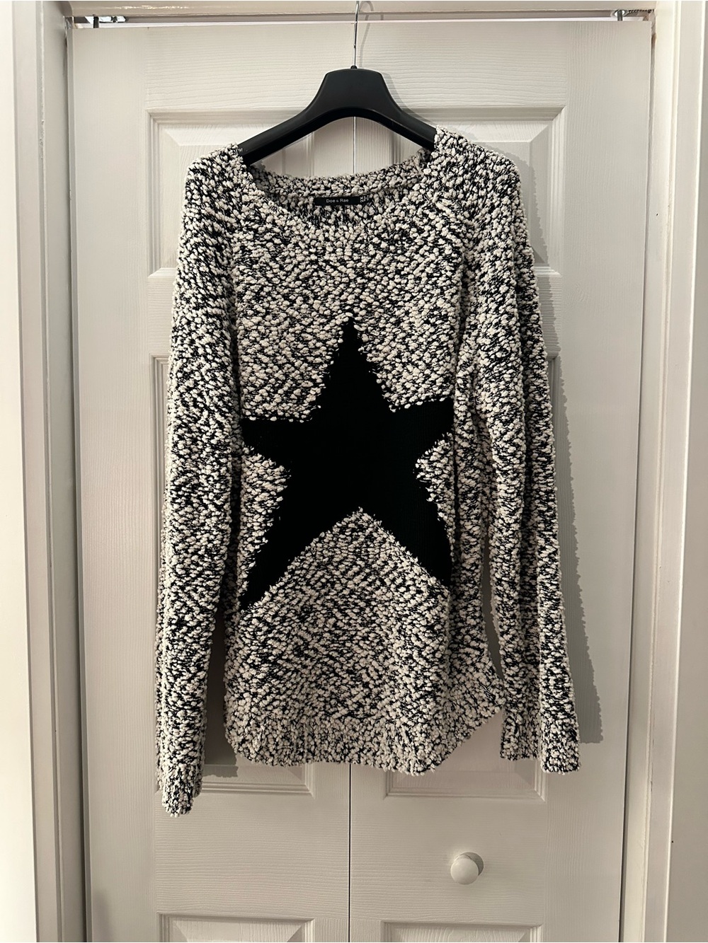 Cozy Black Star Sweater - Women's Top